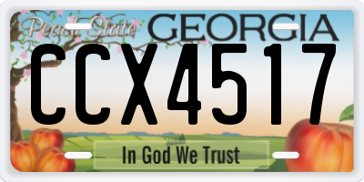 GA license plate CCX4517