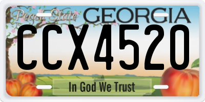 GA license plate CCX4520