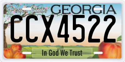 GA license plate CCX4522