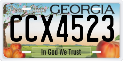 GA license plate CCX4523