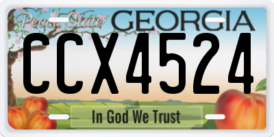 GA license plate CCX4524