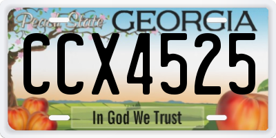 GA license plate CCX4525