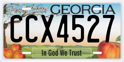 GA license plate CCX4527
