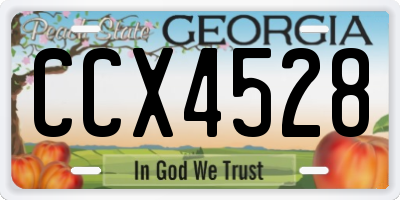 GA license plate CCX4528
