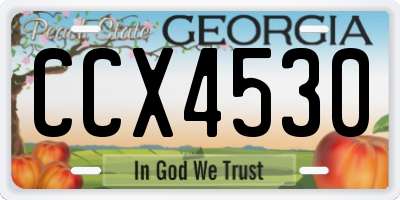 GA license plate CCX4530