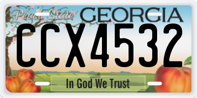 GA license plate CCX4532