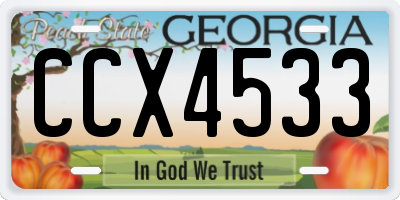 GA license plate CCX4533