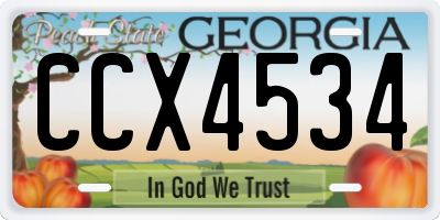 GA license plate CCX4534