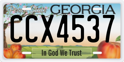 GA license plate CCX4537