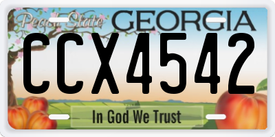GA license plate CCX4542