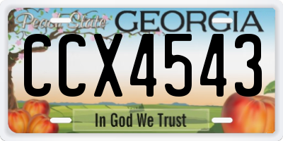 GA license plate CCX4543