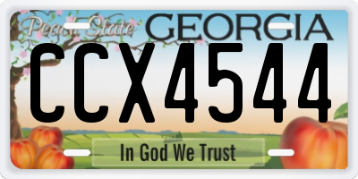 GA license plate CCX4544