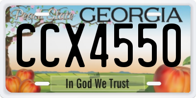 GA license plate CCX4550