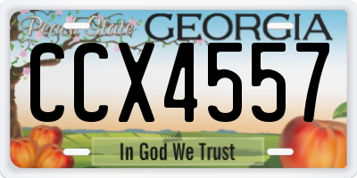GA license plate CCX4557