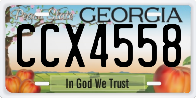 GA license plate CCX4558