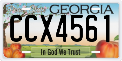 GA license plate CCX4561