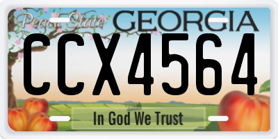 GA license plate CCX4564