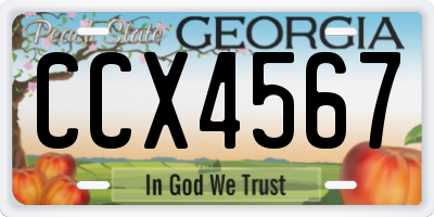 GA license plate CCX4567