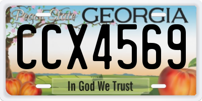 GA license plate CCX4569