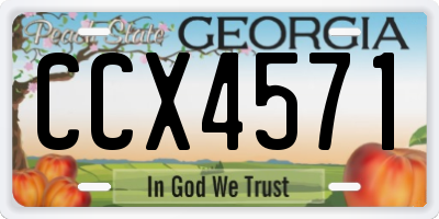 GA license plate CCX4571