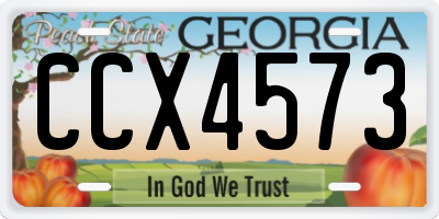 GA license plate CCX4573