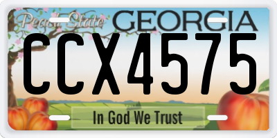GA license plate CCX4575
