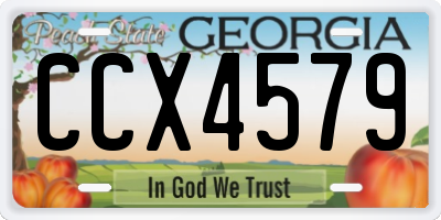 GA license plate CCX4579