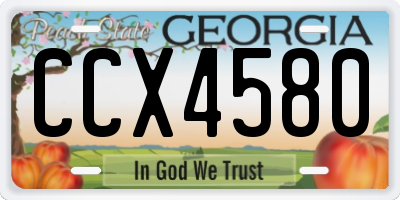 GA license plate CCX4580