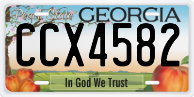 GA license plate CCX4582
