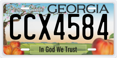 GA license plate CCX4584