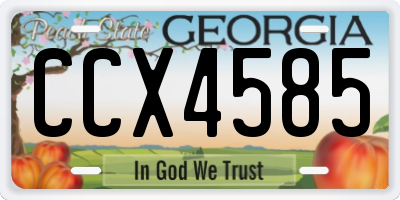 GA license plate CCX4585