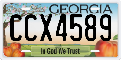GA license plate CCX4589