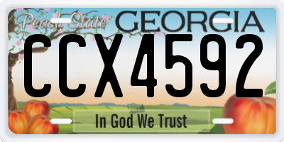 GA license plate CCX4592