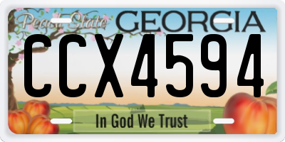 GA license plate CCX4594