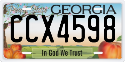 GA license plate CCX4598