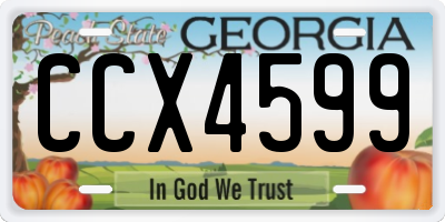 GA license plate CCX4599