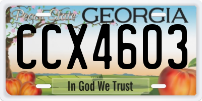 GA license plate CCX4603
