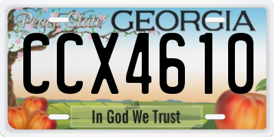 GA license plate CCX4610