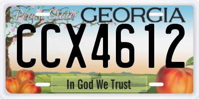 GA license plate CCX4612