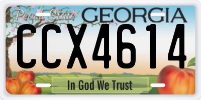 GA license plate CCX4614