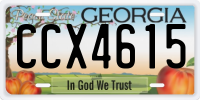 GA license plate CCX4615