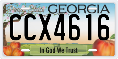 GA license plate CCX4616