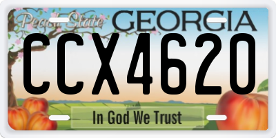 GA license plate CCX4620