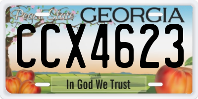 GA license plate CCX4623