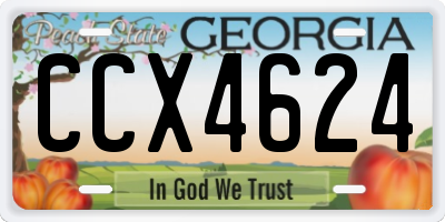 GA license plate CCX4624