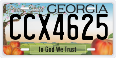 GA license plate CCX4625