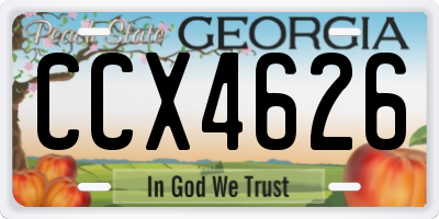 GA license plate CCX4626