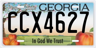GA license plate CCX4627