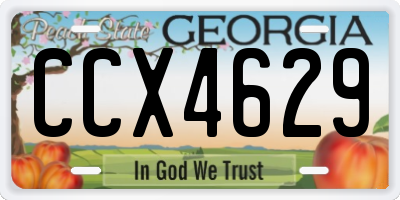 GA license plate CCX4629