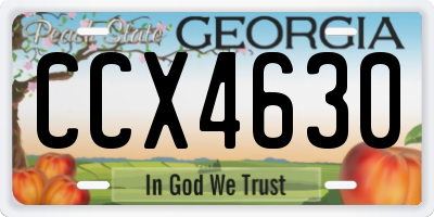 GA license plate CCX4630